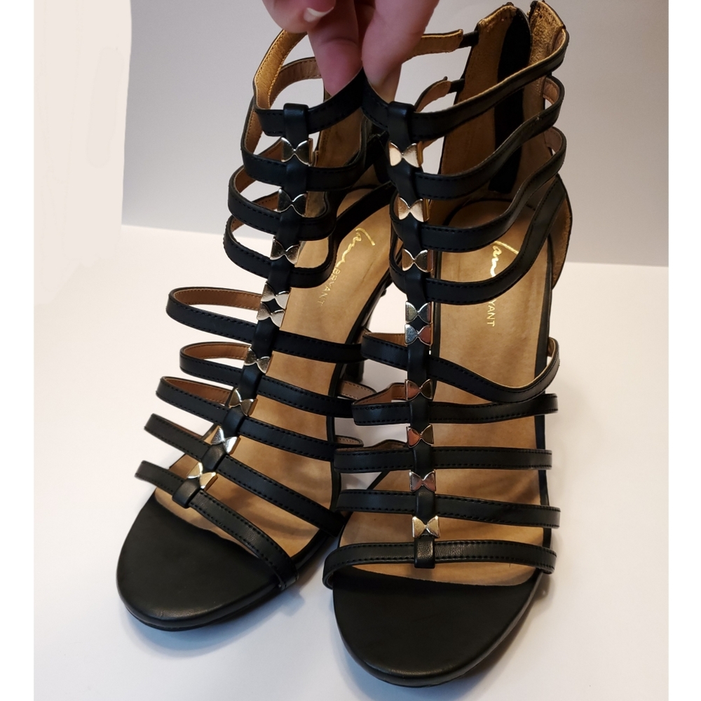 Lane Bryant Plus Size Black Strappy Heels